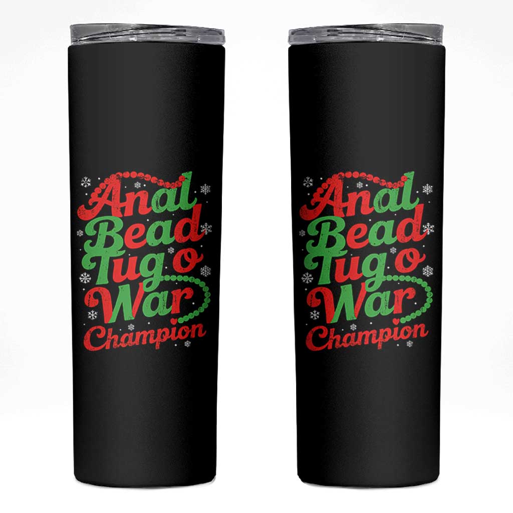 Funny Anal Bead Tug O War Christmas Skinny Tumbler Inappropriate Adult Humor Weird Cringe - Wonder Print Shop