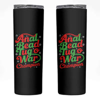 Funny Anal Bead Tug O War Christmas Skinny Tumbler Inappropriate Adult Humor Weird Cringe - Wonder Print Shop