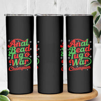 Funny Anal Bead Tug O War Christmas Skinny Tumbler Inappropriate Adult Humor Weird Cringe - Wonder Print Shop
