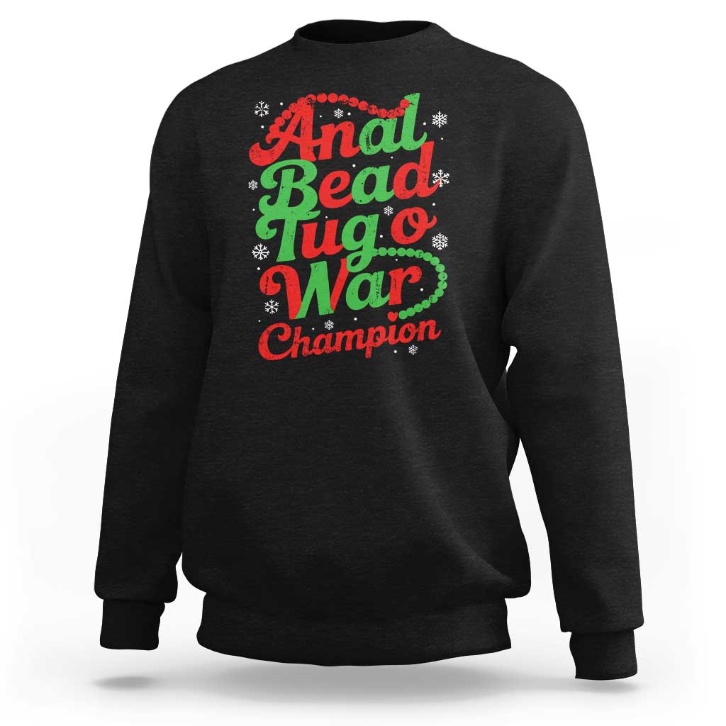 Funny Anal Bead Tug O War Christmas Sweatshirt Inappropriate Adult Humor Weird Cringe - Wonder Print Shop