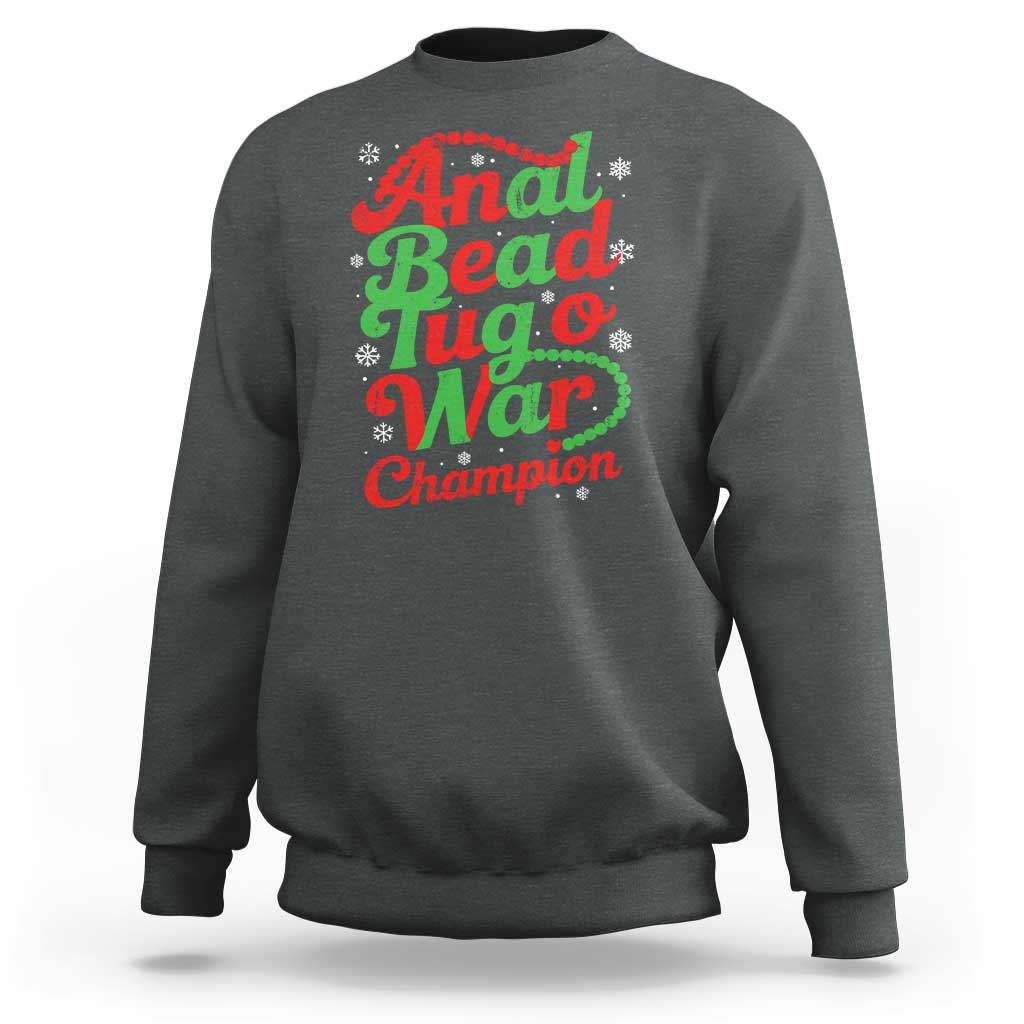 Funny Anal Bead Tug O War Christmas Sweatshirt Inappropriate Adult Humor Weird Cringe - Wonder Print Shop