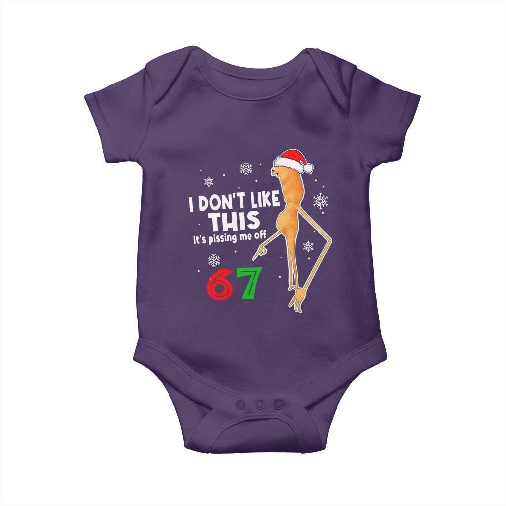 Funny Marcus The Worm 67 Meme Christmas Baby Onesie I Don't Like This It's Pissing Me Off - Wonder Print Shop