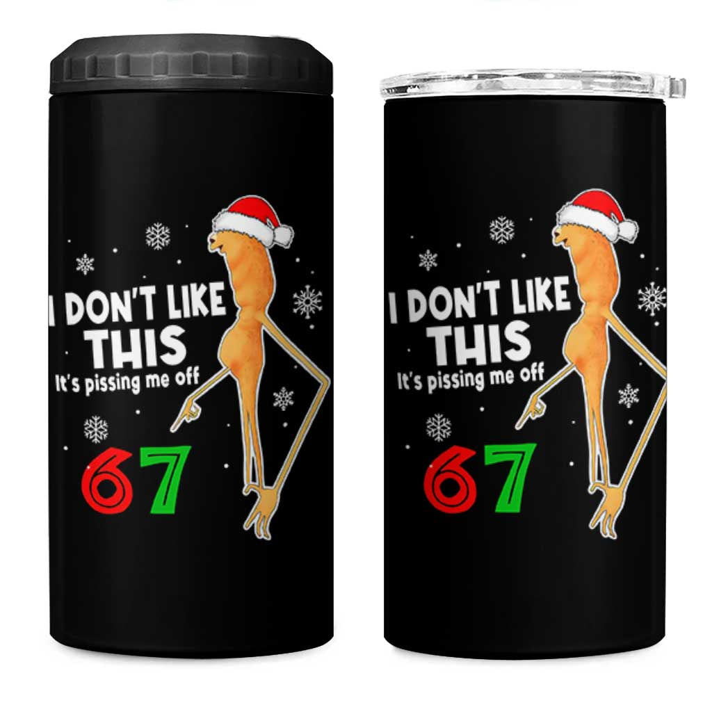 Funny Marcus The Worm 67 Meme Christmas 4 in 1 Can Cooler Tumbler I Don't Like This It's Pissing Me Off - Wonder Print Shop