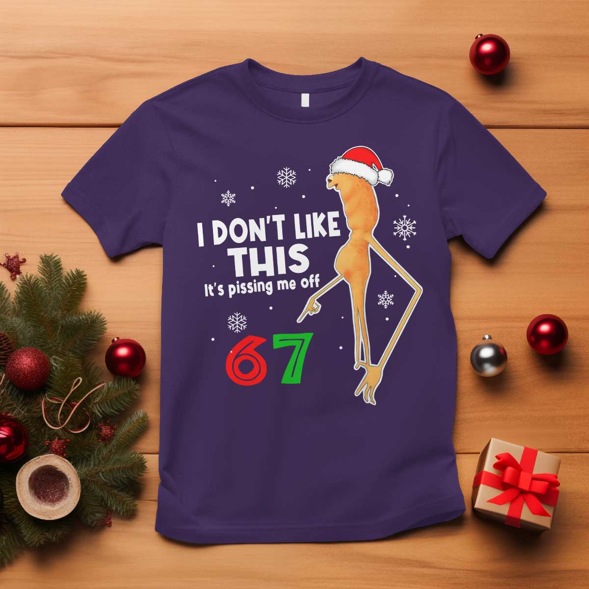 Funny Marcus The Worm 67 Meme Christmas T Shirt I Don't Like This It's Pissing Me Off - Wonder Print Shop