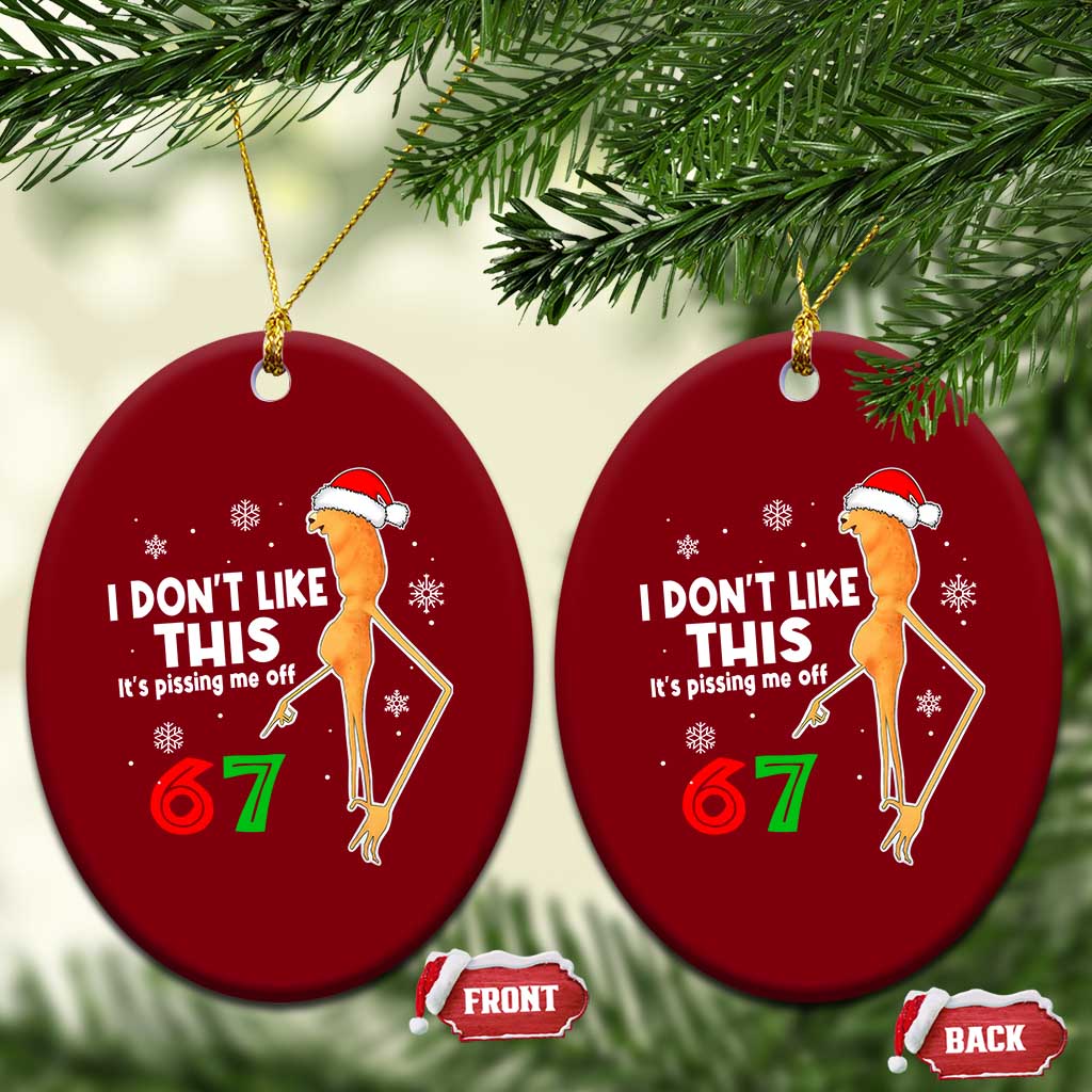 Funny Marcus The Worm 67 Meme Christmas Ceramic Ornament I Don't Like This It's Pissing Me Off - Wonder Print Shop