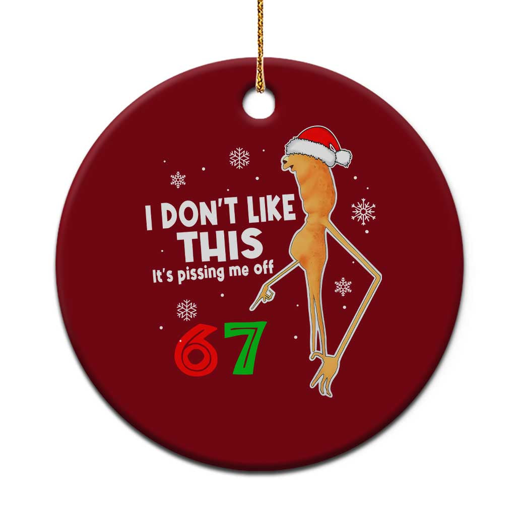 Funny Marcus The Worm 67 Meme Christmas Ceramic Ornament I Don't Like This It's Pissing Me Off - Wonder Print Shop