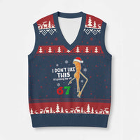 Funny Marcus The Worm 67 Meme Xmas V-Neck Knit Sweater Vest I Don't Like This It's Pissing Me Off - Wonder Print Shop