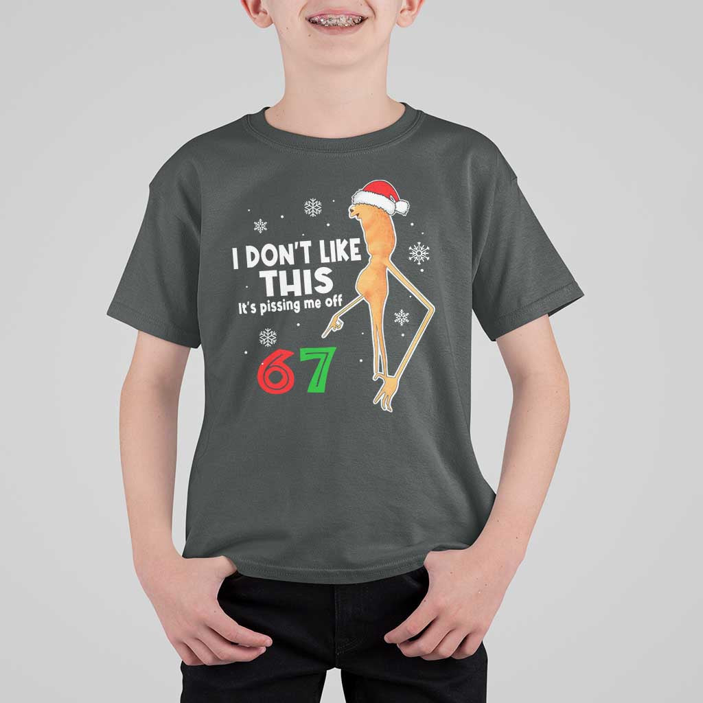 Funny Marcus The Worm 67 Meme Christmas T Shirt For Kid I Don't Like This It's Pissing Me Off - Wonder Print Shop