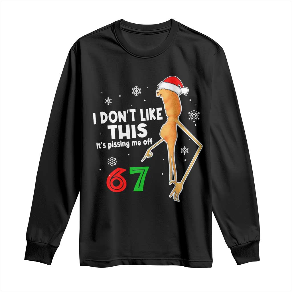 Funny Marcus The Worm 67 Meme Christmas Long Sleeve Shirt I Don't Like This It's Pissing Me Off - Wonder Print Shop