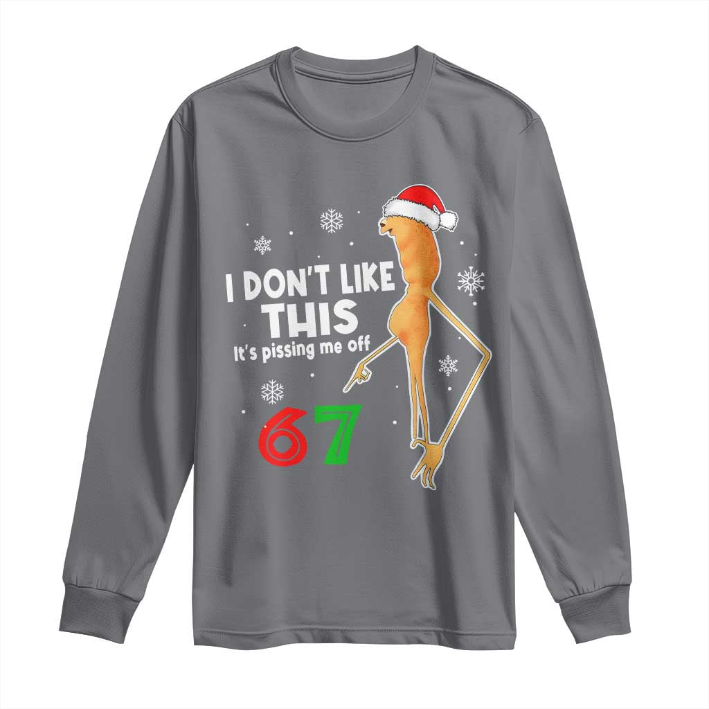Funny Marcus The Worm 67 Meme Christmas Long Sleeve Shirt I Don't Like This It's Pissing Me Off - Wonder Print Shop