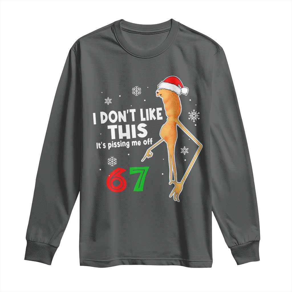 Funny Marcus The Worm 67 Meme Christmas Long Sleeve Shirt I Don't Like This It's Pissing Me Off - Wonder Print Shop