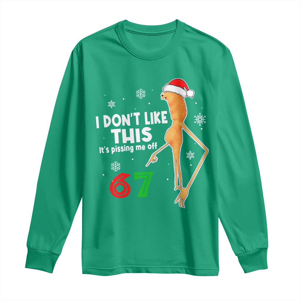 Funny Marcus The Worm 67 Meme Christmas Long Sleeve Shirt I Don't Like This It's Pissing Me Off - Wonder Print Shop