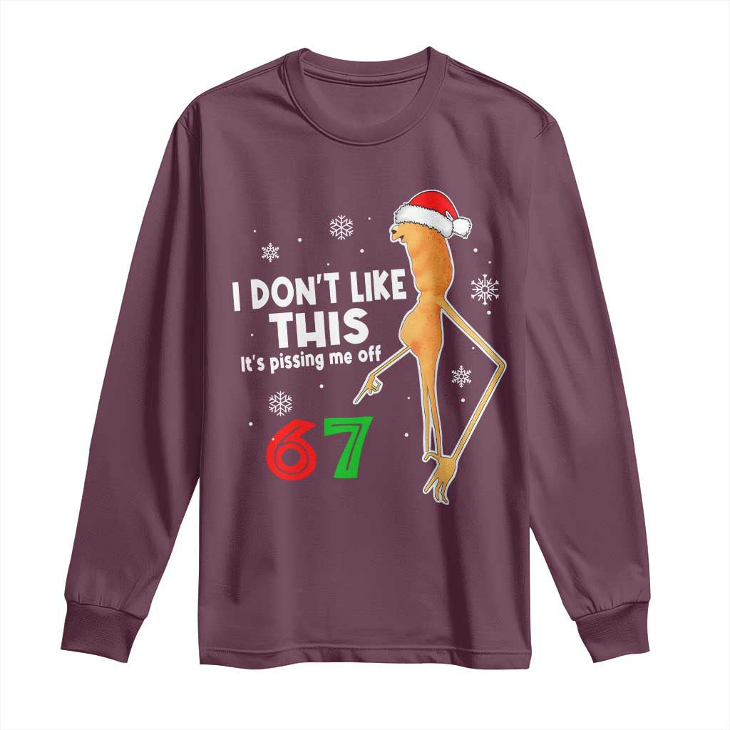 Funny Marcus The Worm 67 Meme Christmas Long Sleeve Shirt I Don't Like This It's Pissing Me Off - Wonder Print Shop