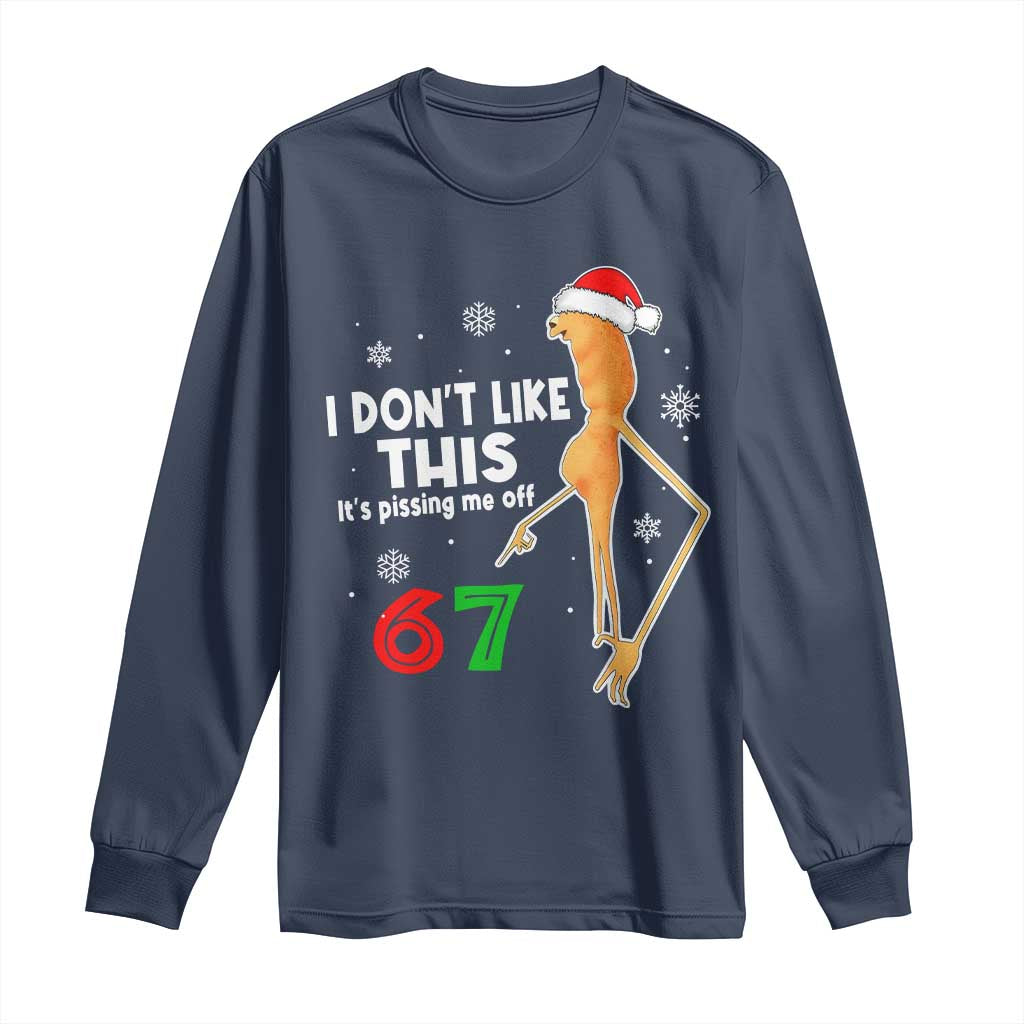 Funny Marcus The Worm 67 Meme Christmas Long Sleeve Shirt I Don't Like This It's Pissing Me Off - Wonder Print Shop