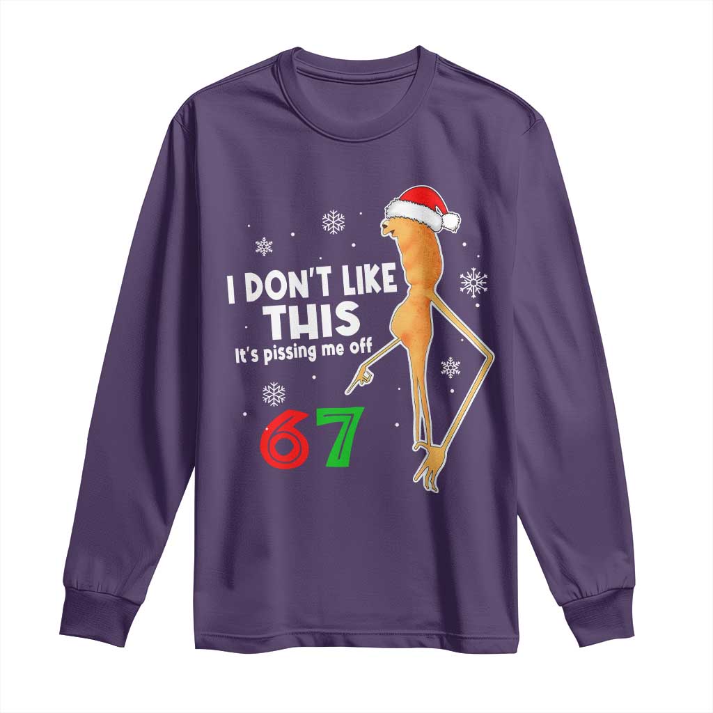 Funny Marcus The Worm 67 Meme Christmas Long Sleeve Shirt I Don't Like This It's Pissing Me Off - Wonder Print Shop