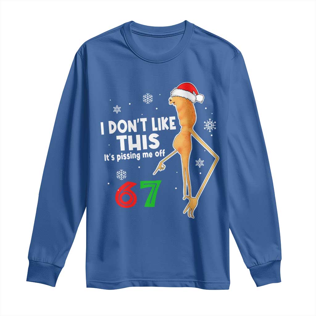 Funny Marcus The Worm 67 Meme Christmas Long Sleeve Shirt I Don't Like This It's Pissing Me Off - Wonder Print Shop