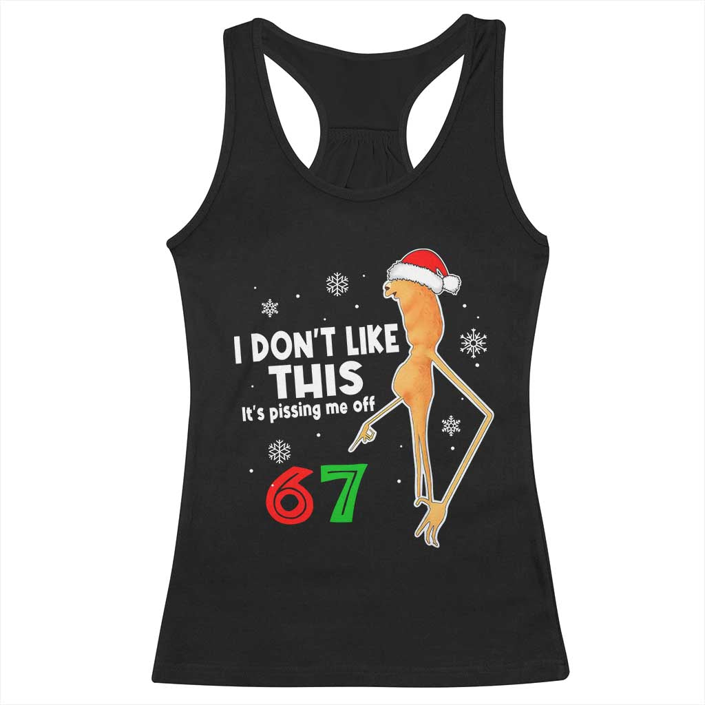 Funny Marcus The Worm 67 Meme Christmas Racerback Tank Top I Don't Like This It's Pissing Me Off - Wonder Print Shop