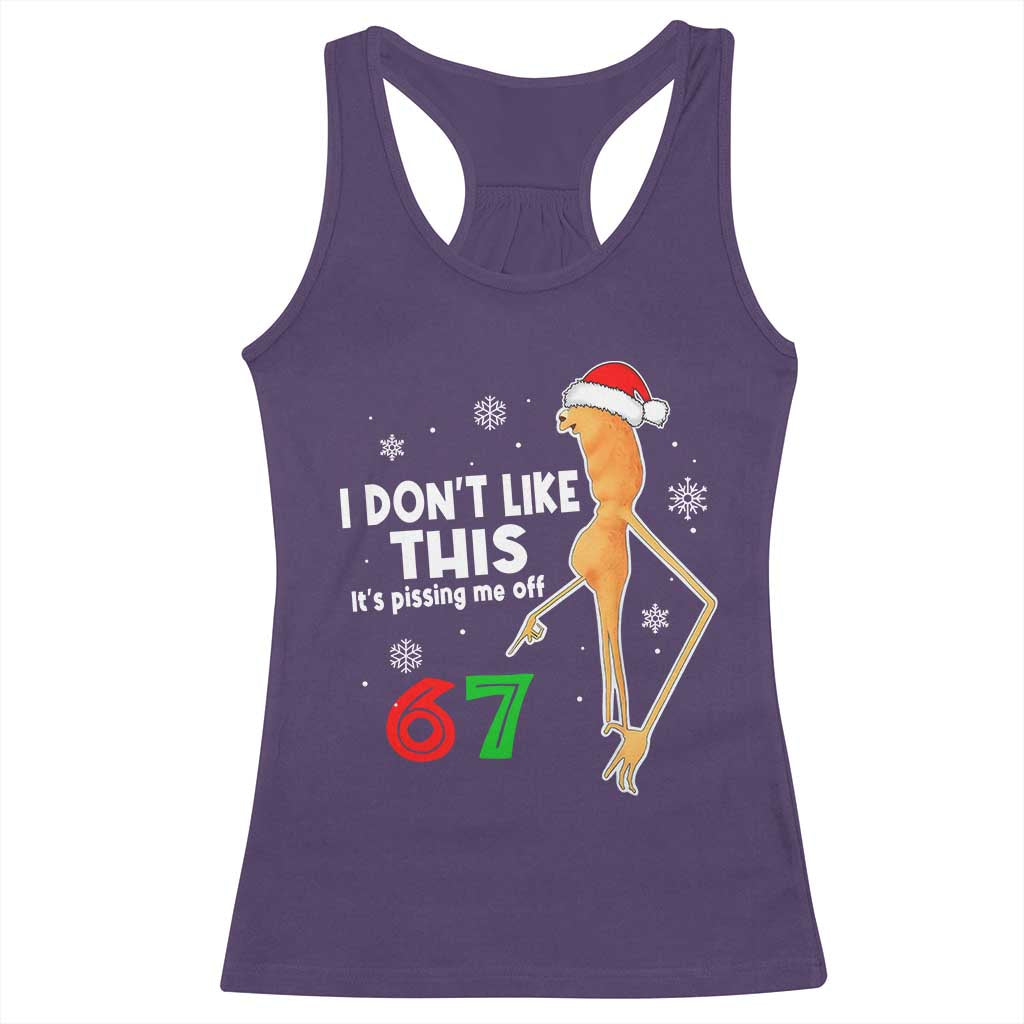 Funny Marcus The Worm 67 Meme Christmas Racerback Tank Top I Don't Like This It's Pissing Me Off - Wonder Print Shop