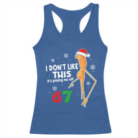 Funny Marcus The Worm 67 Meme Christmas Racerback Tank Top I Don't Like This It's Pissing Me Off - Wonder Print Shop