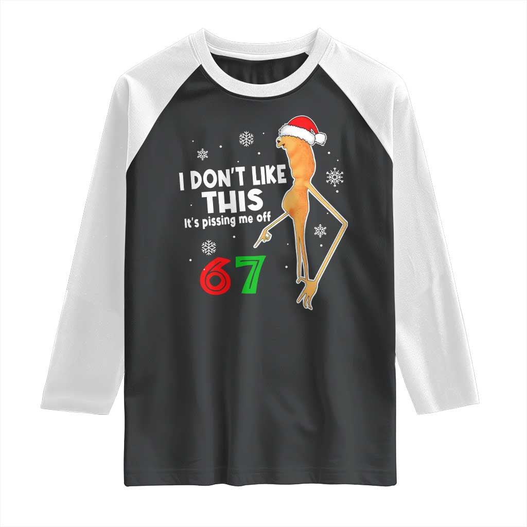 Funny Marcus The Worm 67 Meme Christmas Raglan Shirt I Don't Like This It's Pissing Me Off - Wonder Print Shop