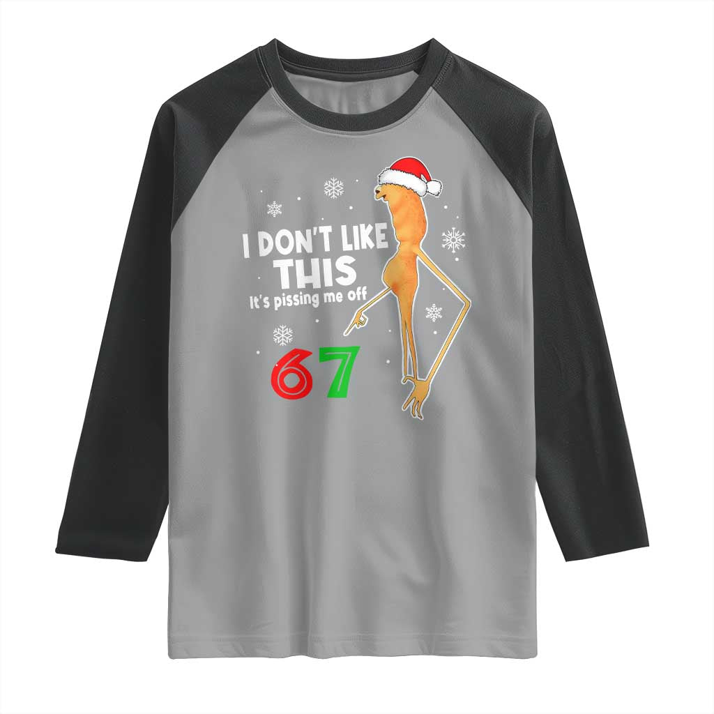 Funny Marcus The Worm 67 Meme Christmas Raglan Shirt I Don't Like This It's Pissing Me Off - Wonder Print Shop