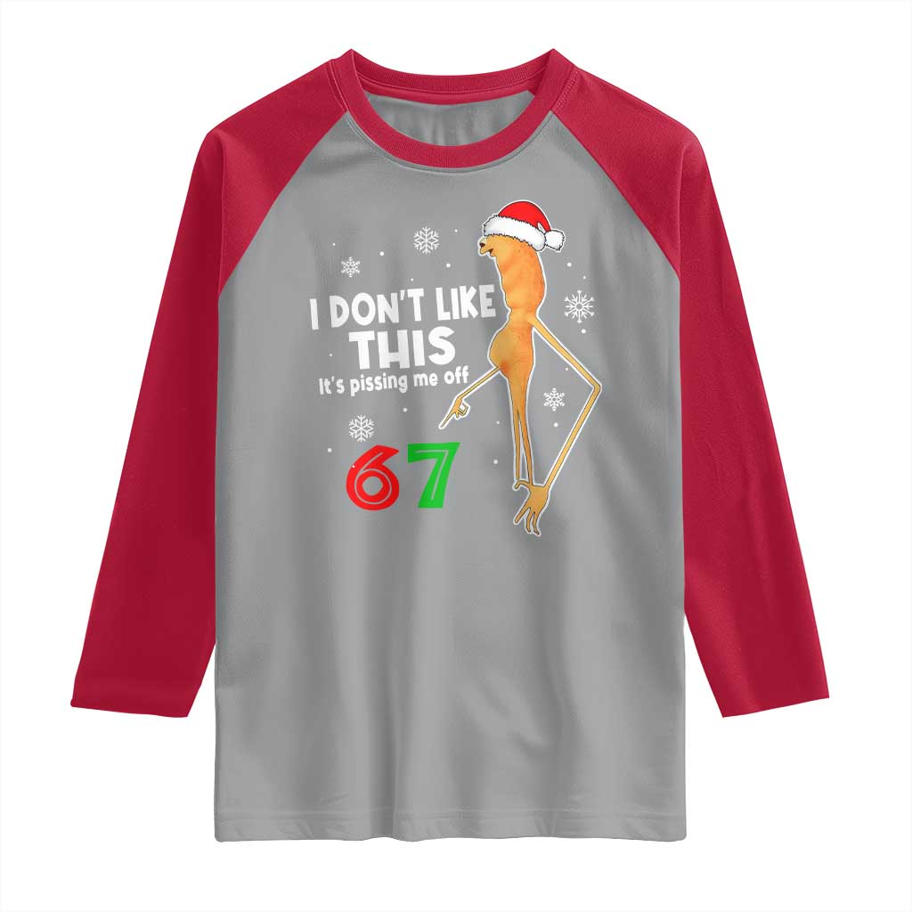 Funny Marcus The Worm 67 Meme Christmas Raglan Shirt I Don't Like This It's Pissing Me Off - Wonder Print Shop