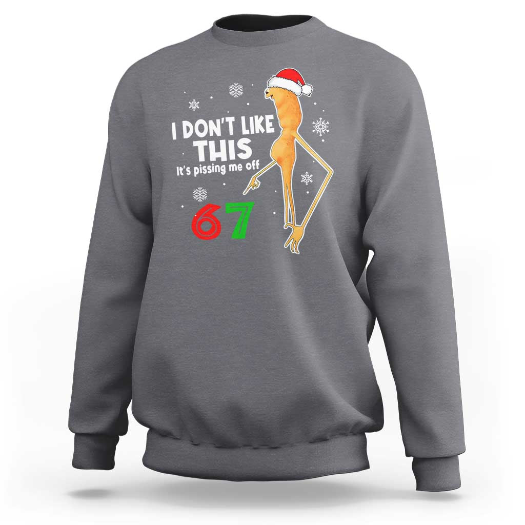 Funny Marcus The Worm 67 Meme Christmas Sweatshirt I Don't Like This It's Pissing Me Off - Wonder Print Shop