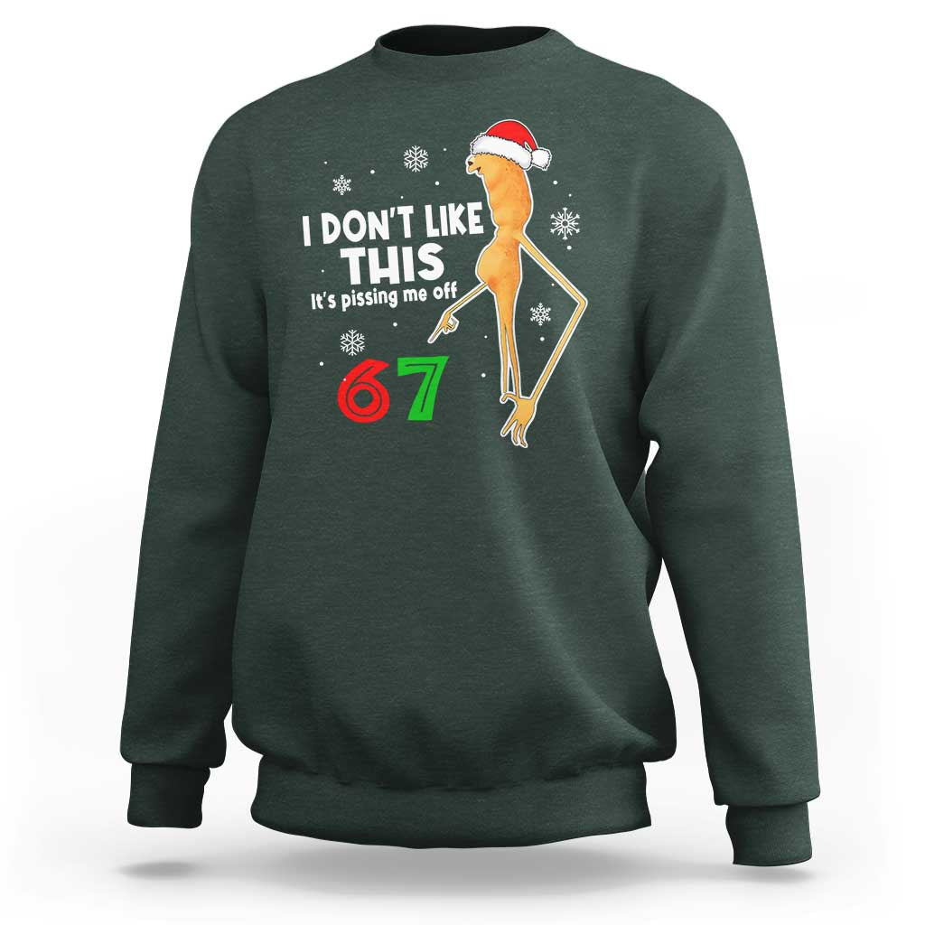 Funny Marcus The Worm 67 Meme Christmas Sweatshirt I Don't Like This It's Pissing Me Off - Wonder Print Shop