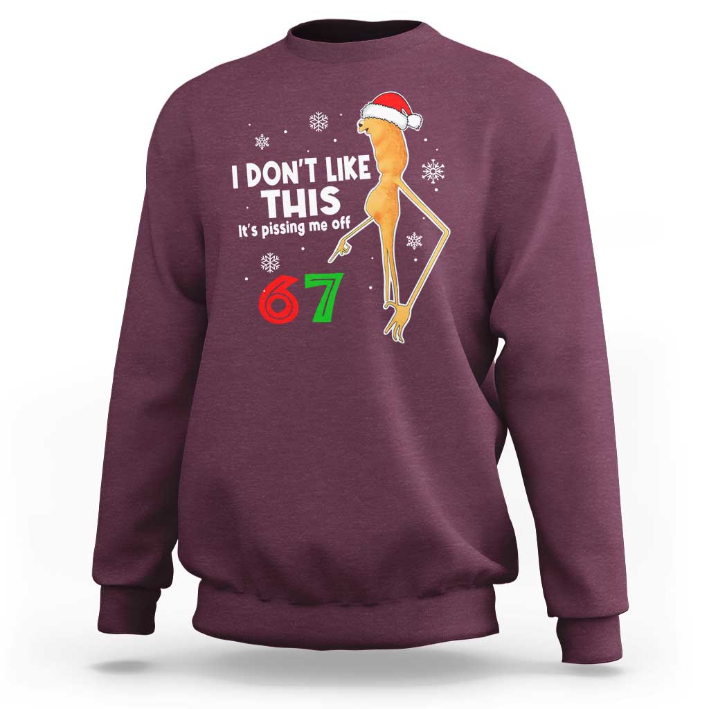 Funny Marcus The Worm 67 Meme Christmas Sweatshirt I Don't Like This It's Pissing Me Off - Wonder Print Shop