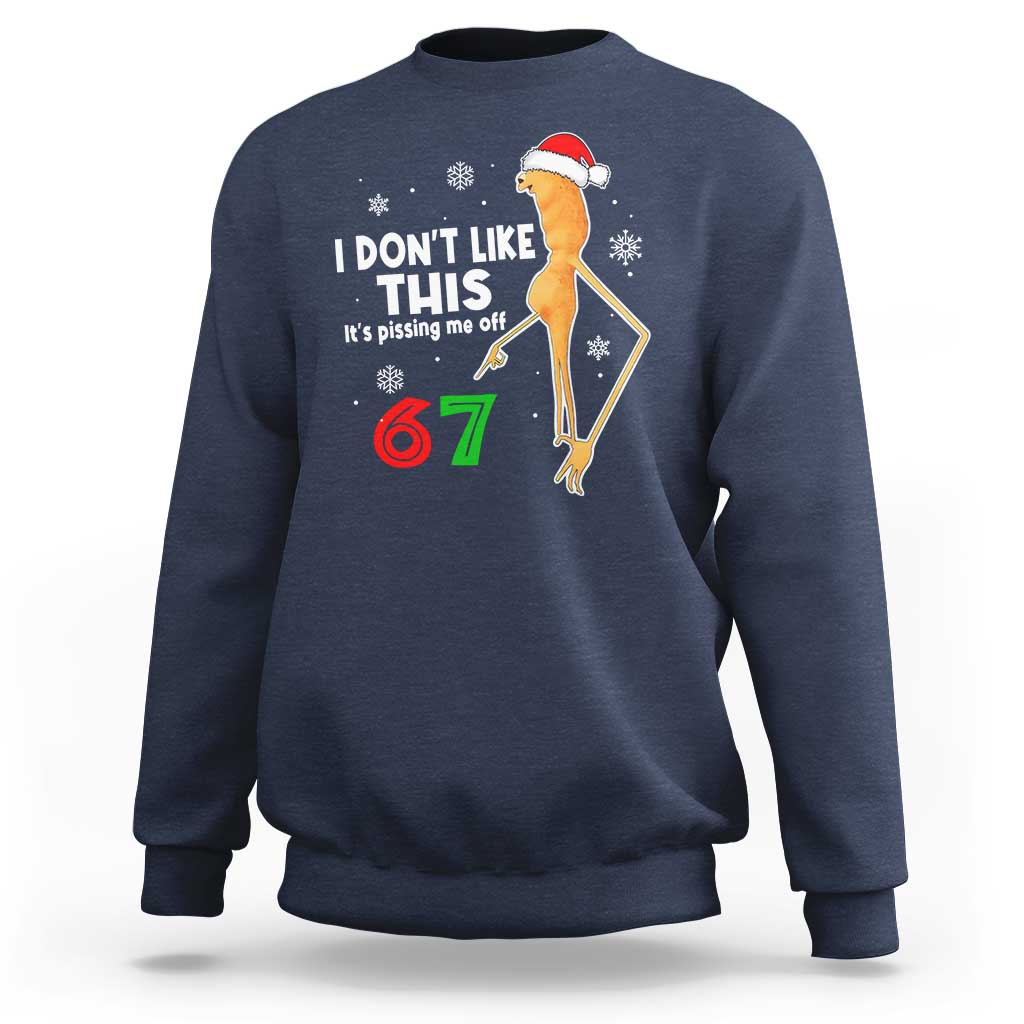 Funny Marcus The Worm 67 Meme Christmas Sweatshirt I Don't Like This It's Pissing Me Off - Wonder Print Shop