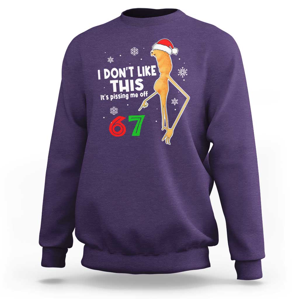 Funny Marcus The Worm 67 Meme Christmas Sweatshirt I Don't Like This It's Pissing Me Off - Wonder Print Shop