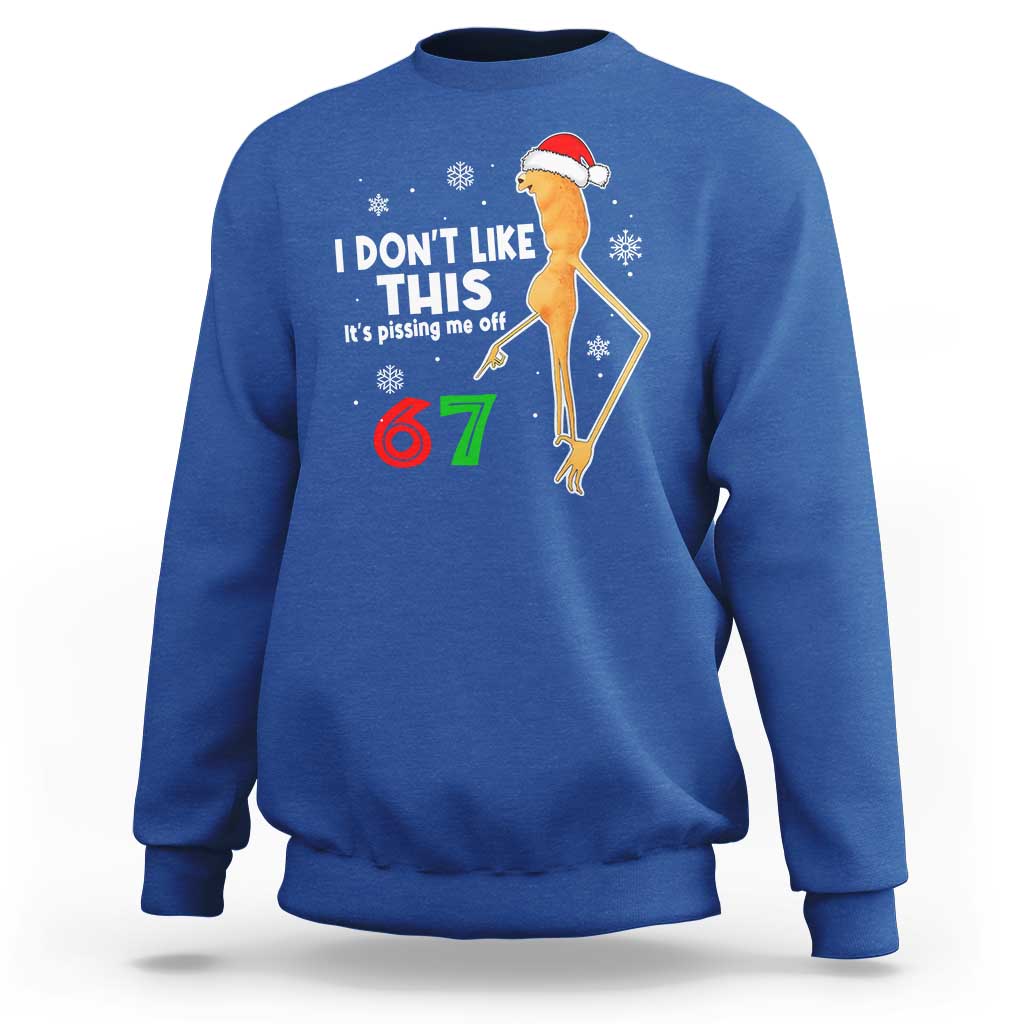 Funny Marcus The Worm 67 Meme Christmas Sweatshirt I Don't Like This It's Pissing Me Off - Wonder Print Shop