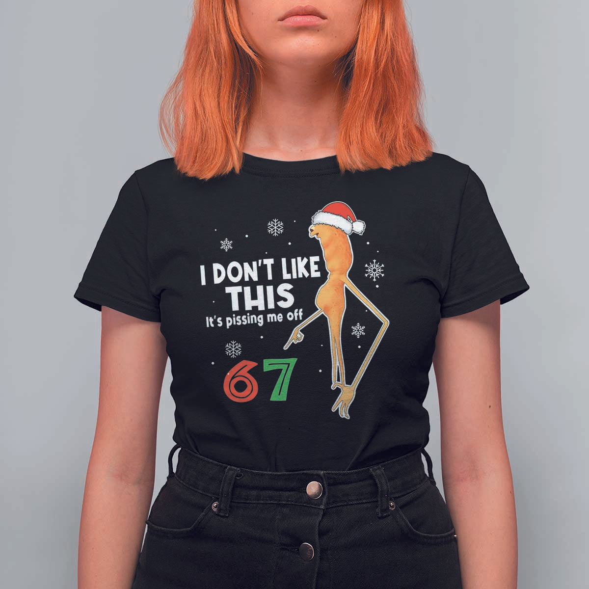 Funny Marcus The Worm 67 Meme Christmas T Shirt For Women I Don't Like This It's Pissing Me Off - Wonder Print Shop