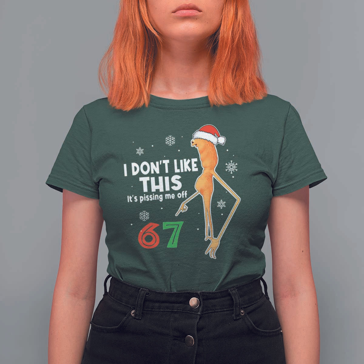 Funny Marcus The Worm 67 Meme Christmas T Shirt For Women I Don't Like This It's Pissing Me Off - Wonder Print Shop