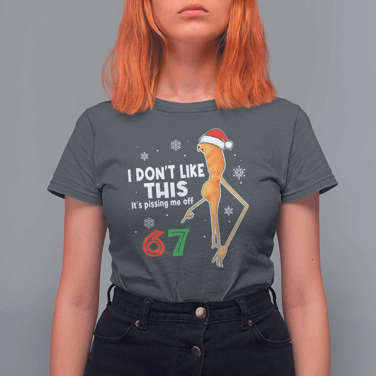 Funny Marcus The Worm 67 Meme Christmas T Shirt For Women I Don't Like This It's Pissing Me Off - Wonder Print Shop