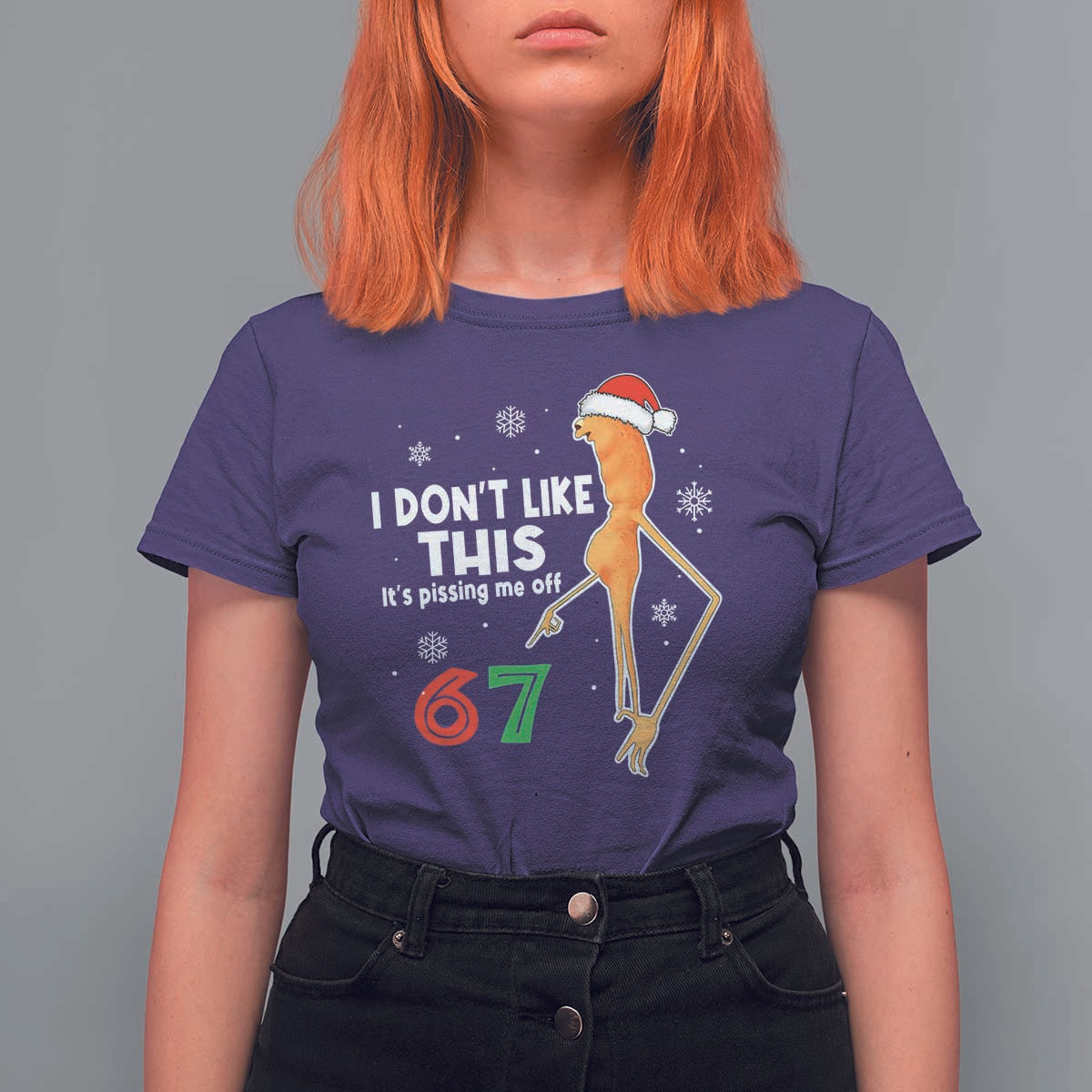 Funny Marcus The Worm 67 Meme Christmas T Shirt For Women I Don't Like This It's Pissing Me Off - Wonder Print Shop