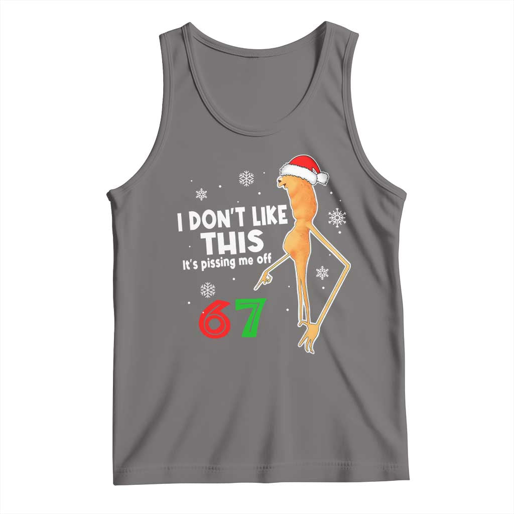 Funny Marcus The Worm 67 Meme Christmas Tank Top I Don't Like This It's Pissing Me Off - Wonder Print Shop