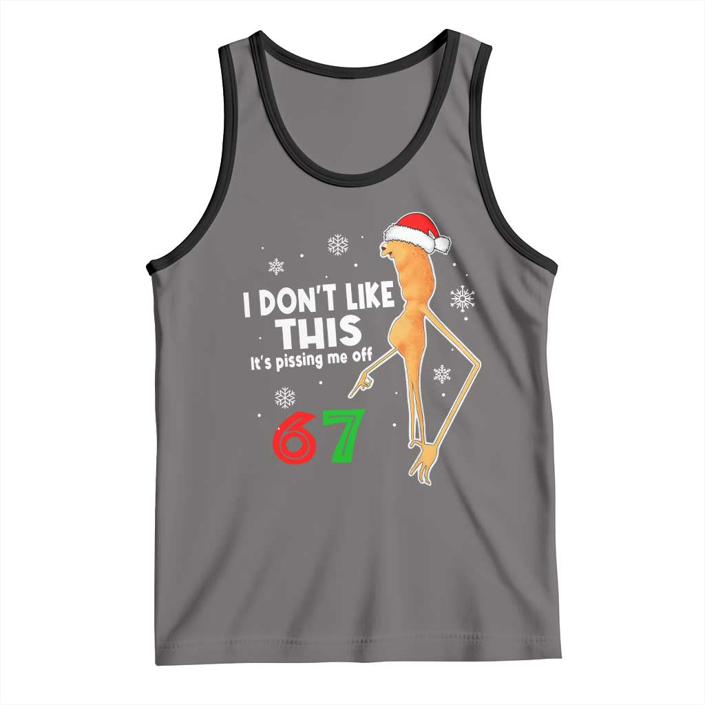 Funny Marcus The Worm 67 Meme Christmas Tank Top I Don't Like This It's Pissing Me Off - Wonder Print Shop