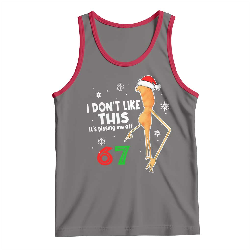 Funny Marcus The Worm 67 Meme Christmas Tank Top I Don't Like This It's Pissing Me Off - Wonder Print Shop