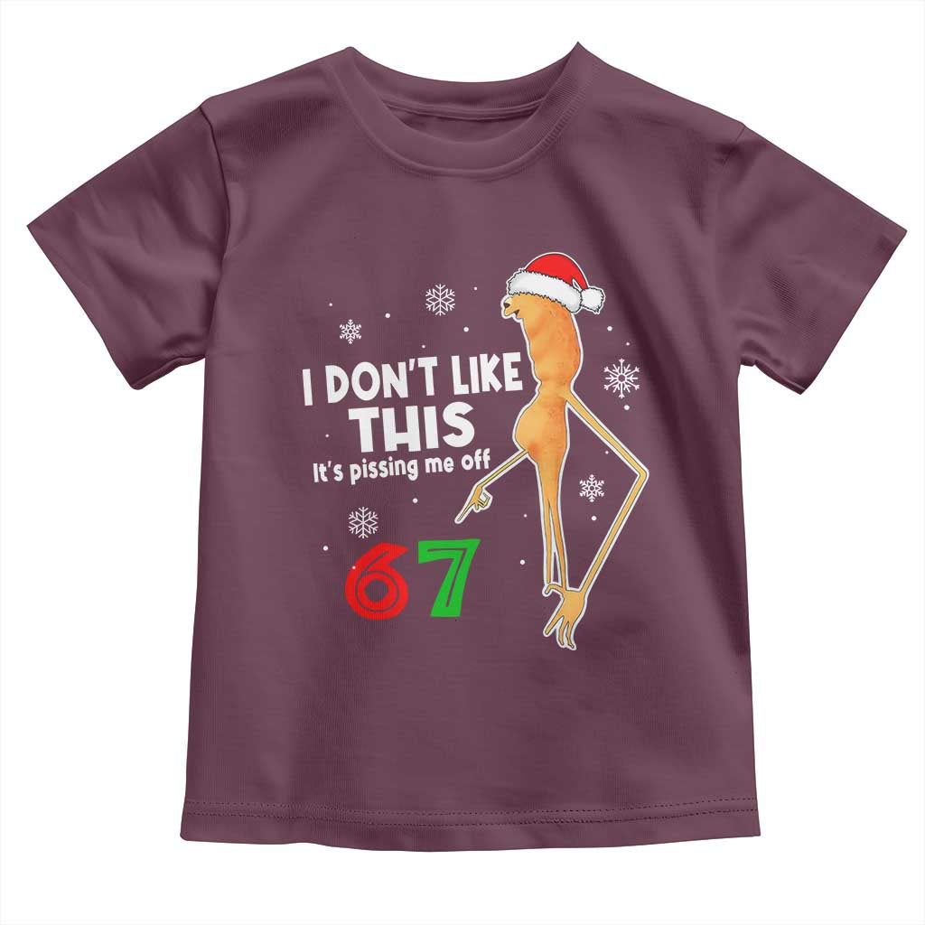 Funny Marcus The Worm 67 Meme Christmas Toddler T Shirt I Don't Like This It's Pissing Me Off - Wonder Print Shop
