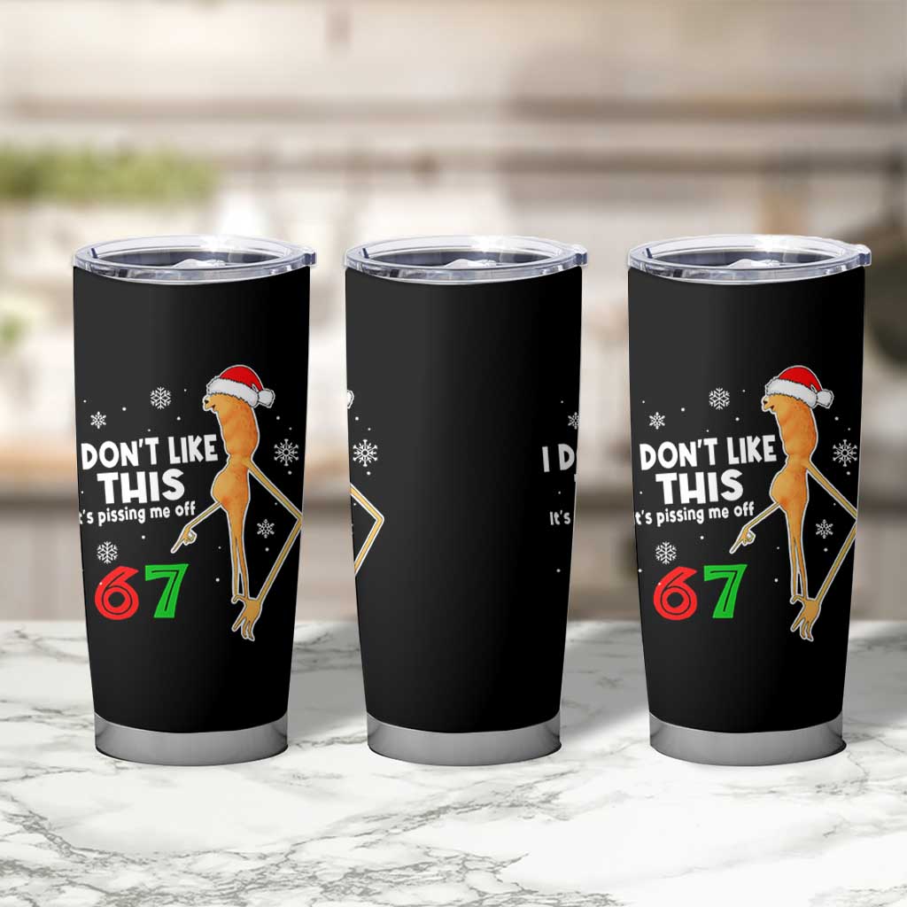 Funny Marcus The Worm 67 Meme Christmas Tumbler Cup I Don't Like This It's Pissing Me Off - Wonder Print Shop