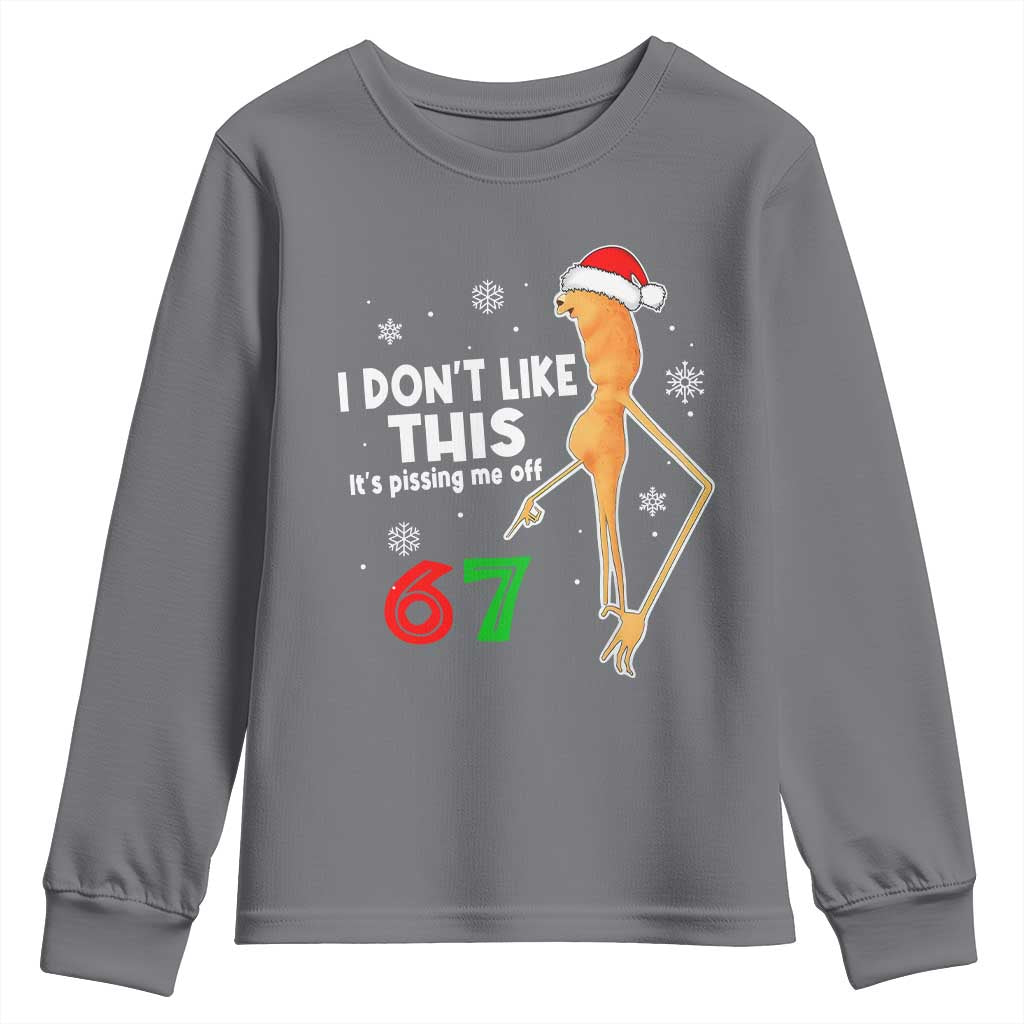 Funny Marcus The Worm 67 Meme Christmas Youth Sweatshirt I Don't Like This It's Pissing Me Off - Wonder Print Shop