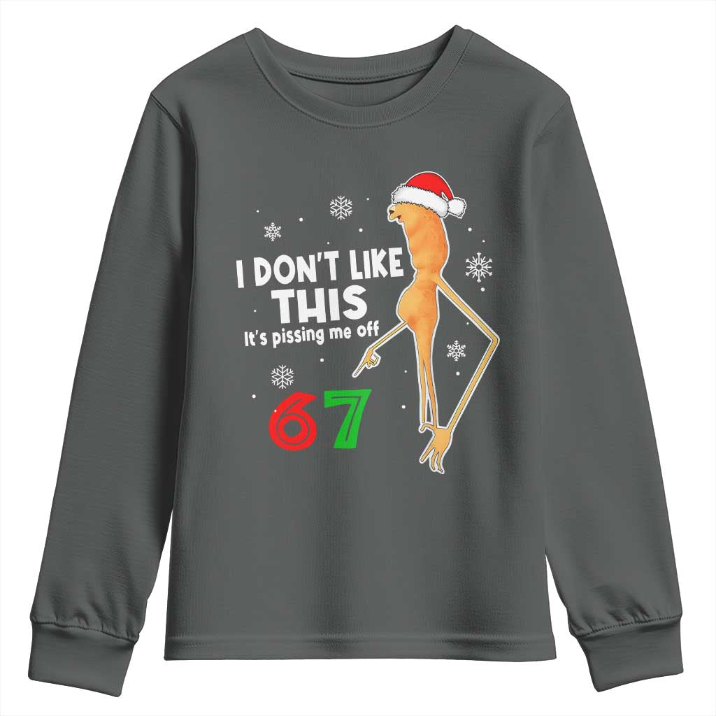 Funny Marcus The Worm 67 Meme Christmas Youth Sweatshirt I Don't Like This It's Pissing Me Off - Wonder Print Shop