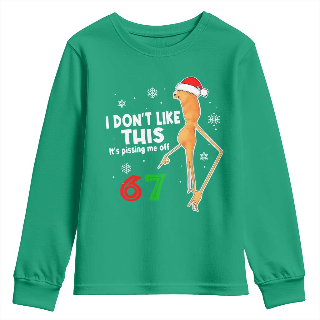 Funny Marcus The Worm 67 Meme Christmas Youth Sweatshirt I Don't Like This It's Pissing Me Off - Wonder Print Shop