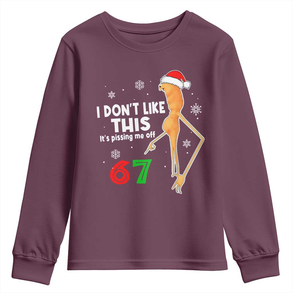 Funny Marcus The Worm 67 Meme Christmas Youth Sweatshirt I Don't Like This It's Pissing Me Off - Wonder Print Shop
