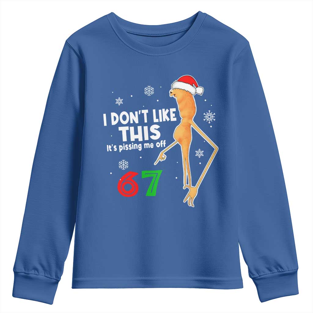 Funny Marcus The Worm 67 Meme Christmas Youth Sweatshirt I Don't Like This It's Pissing Me Off - Wonder Print Shop
