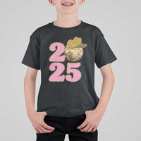Howdy New Year 2025 T Shirt For Kid Happy New Year Sparkling Cowboy Cowgirl