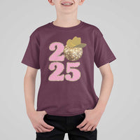 Howdy New Year 2025 T Shirt For Kid Happy New Year Sparkling Cowboy Cowgirl
