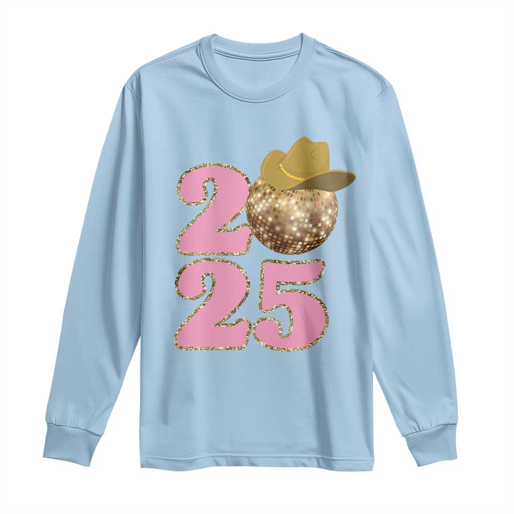 Howdy New Year 2025 Long Sleeve Shirt Happy New Year Sparkling Cowboy Cowgirl