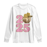 Howdy New Year 2025 Long Sleeve Shirt Happy New Year Sparkling Cowboy Cowgirl